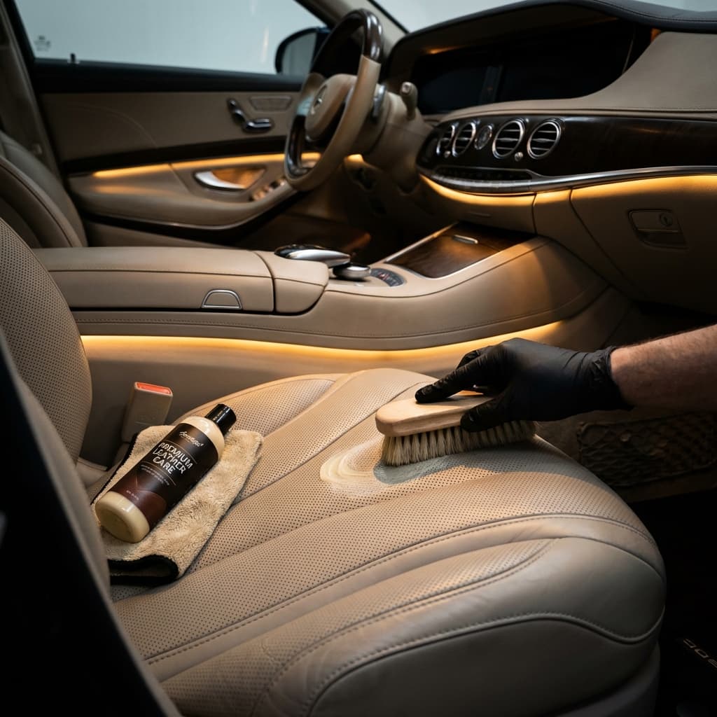 Interieur leer reiniging